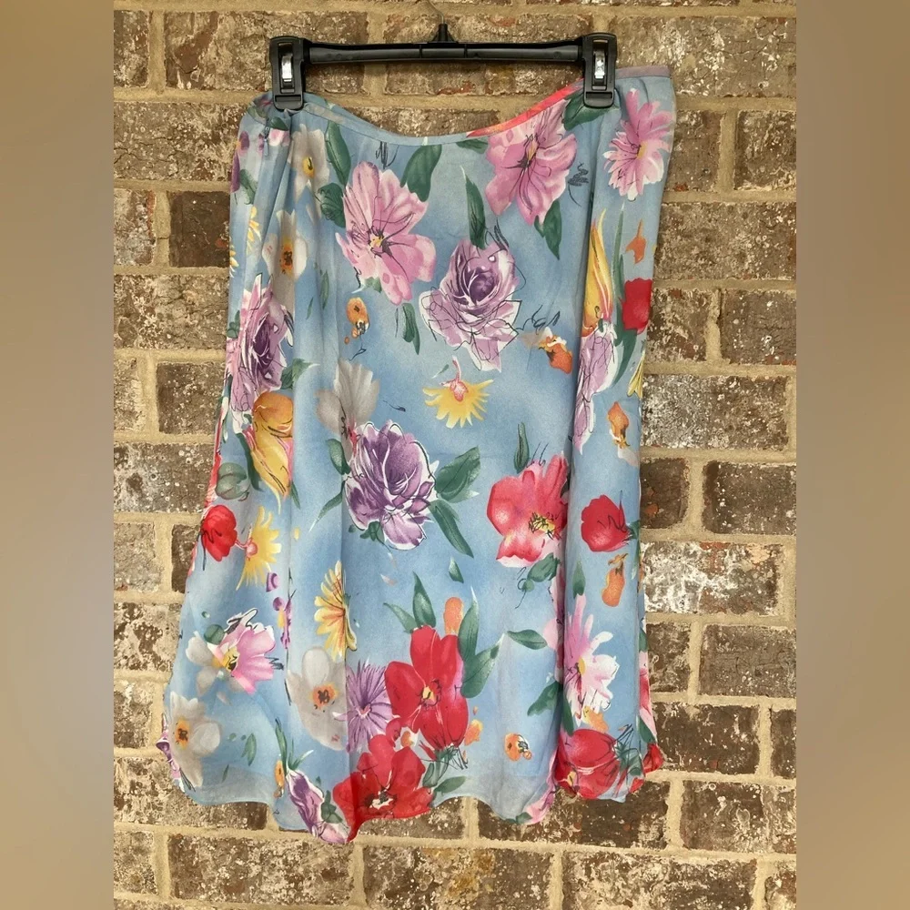 Lauren Ralph Lauren Silk Floral Skirt 14W New With Tags cocktail summer party